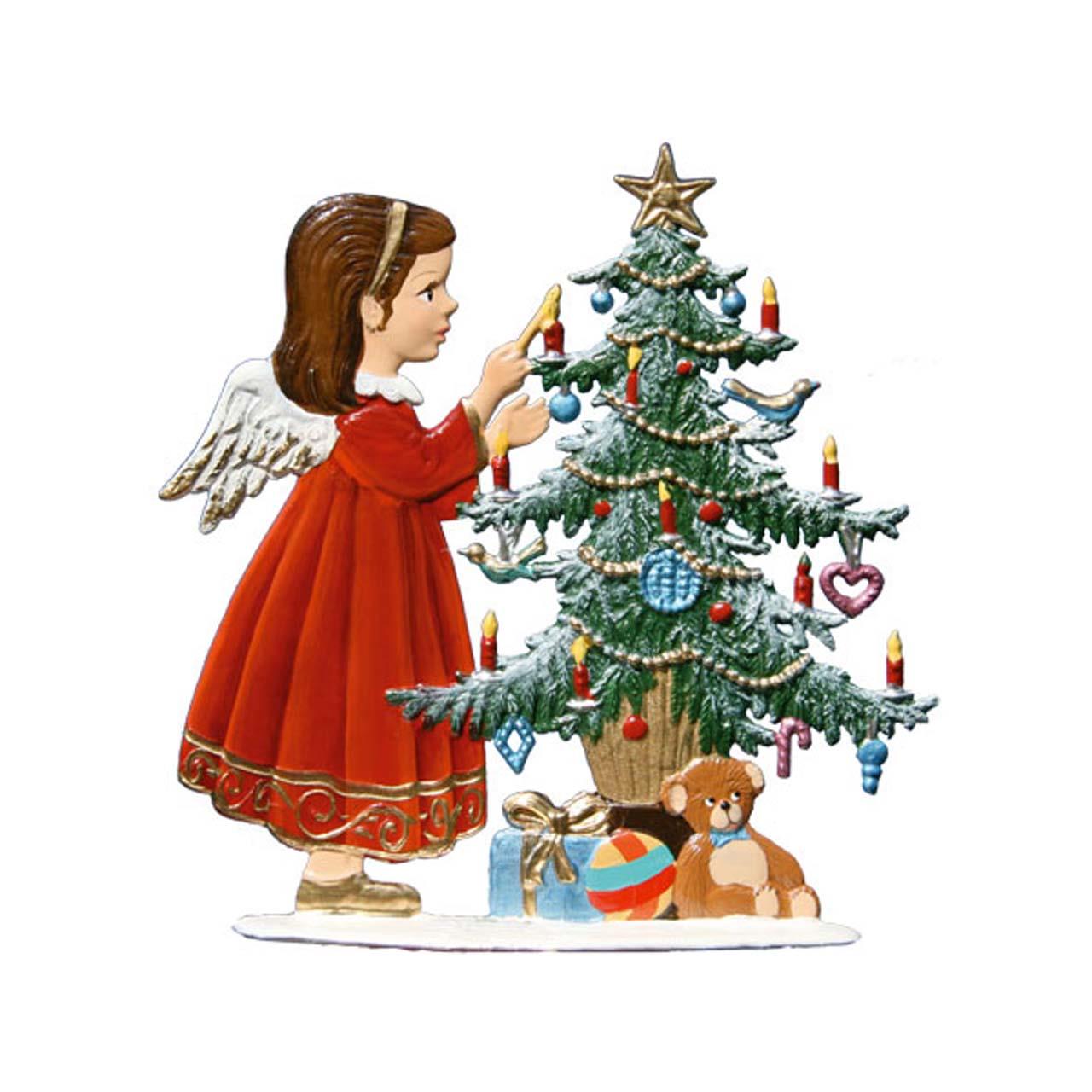 Angel with Fir Tree 9x9 cm