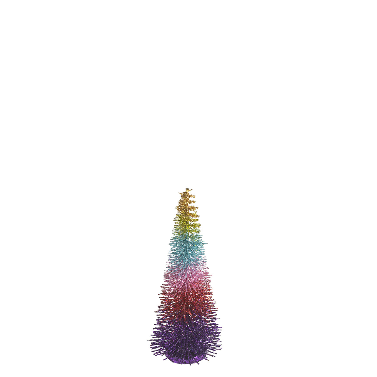 Decorative tree with glitter 15.5 cm multicolored