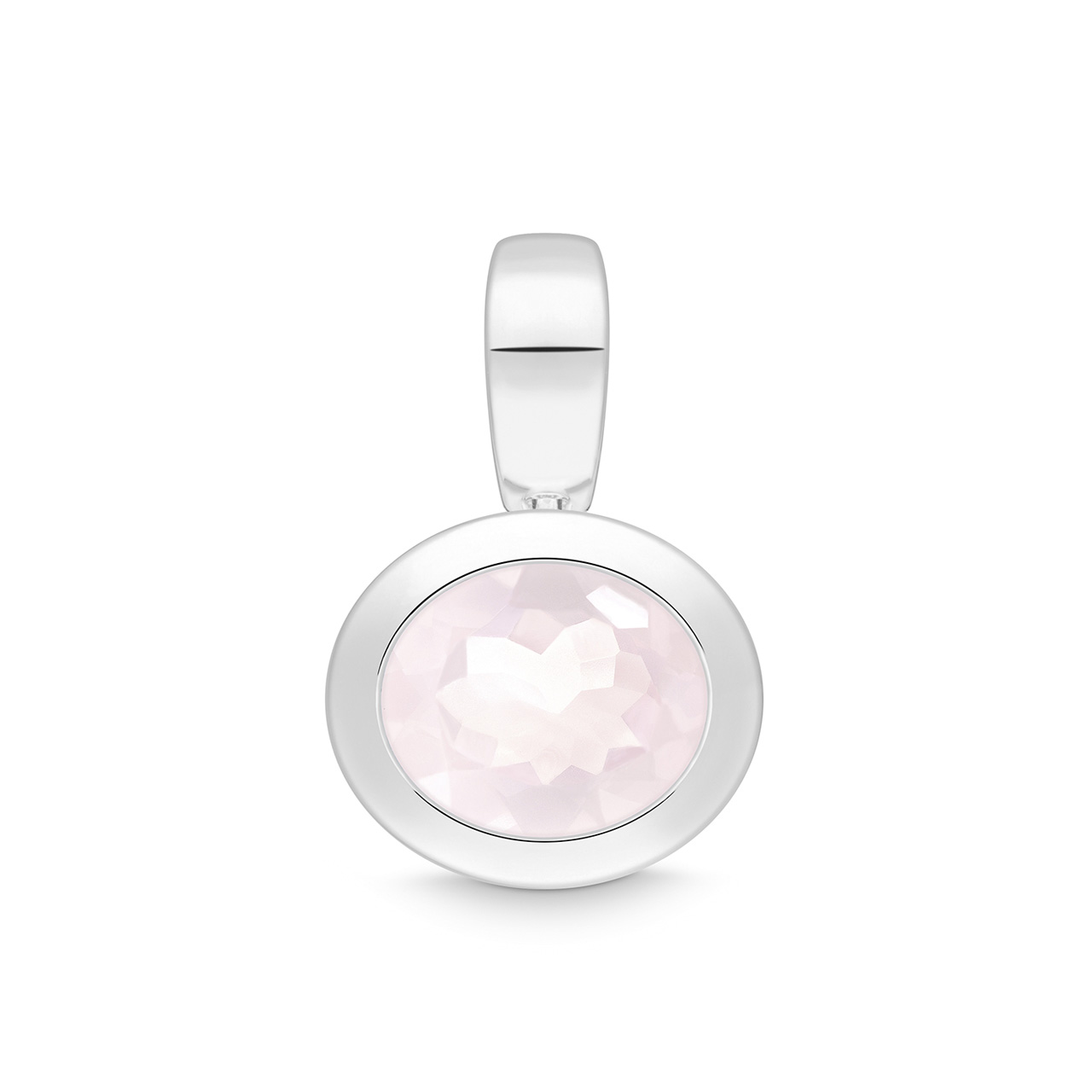 Pendant sterling silver 925 rose quartz