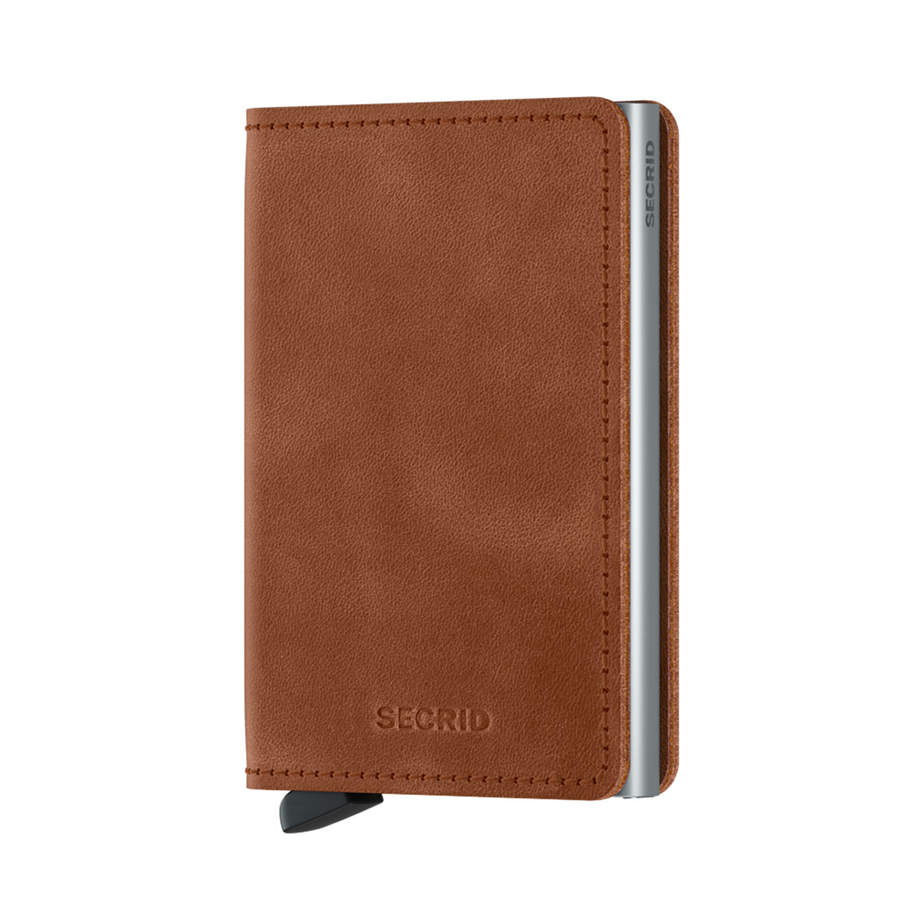 Slimwallet Vintage cognac/silver