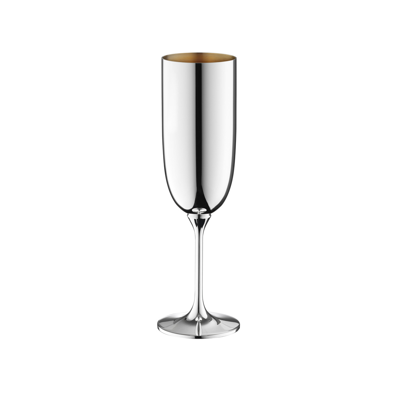 Champagne flute inside gold plated