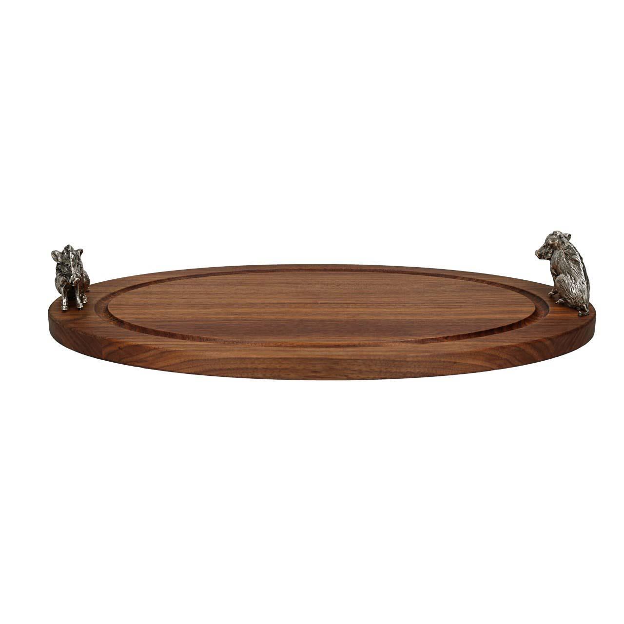 Tray Walnut 50x28 cm sterling silver