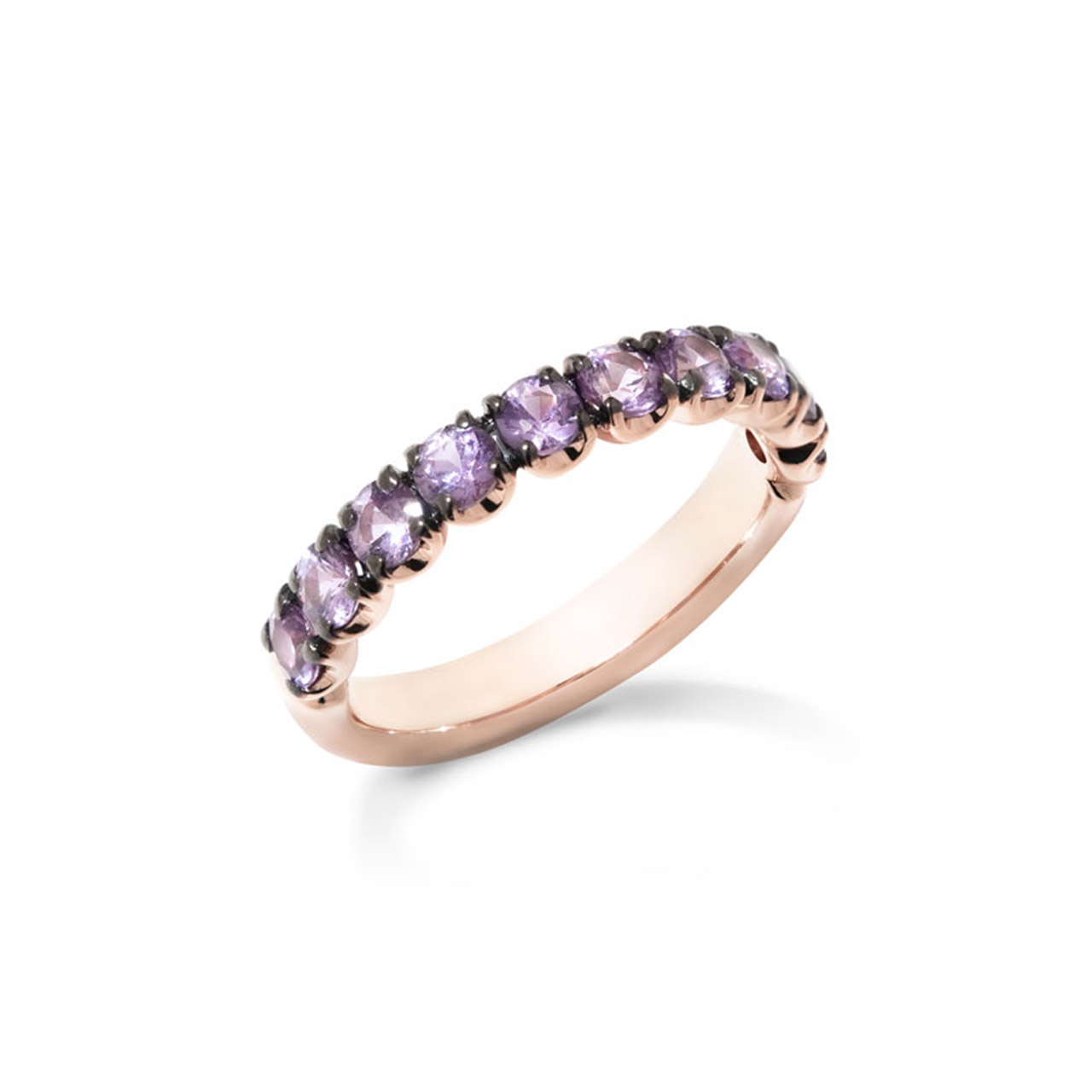 Ring rose gold 750 lilac sapphires 1.40 ct W53