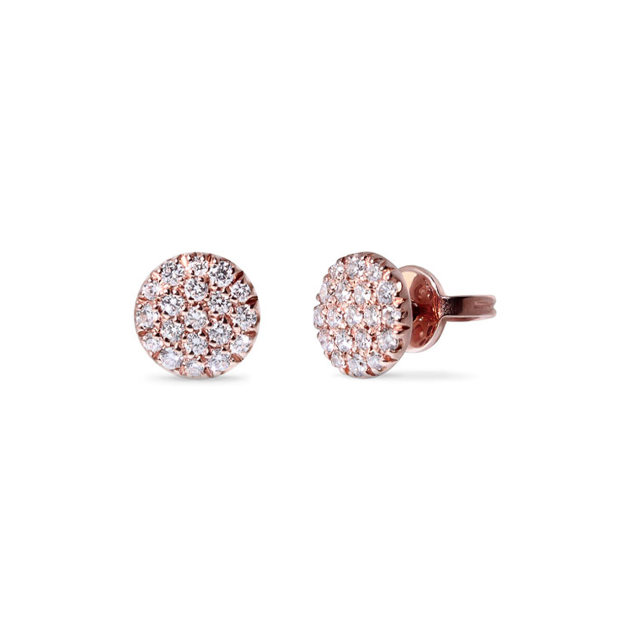 Ohrstecker rund mittel Roségold 750/- Diamanten 0,26 ct G VS