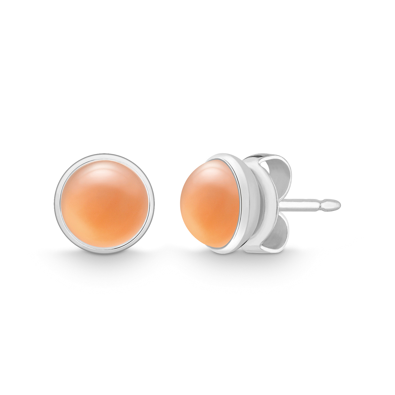 Ohrstecker Sterlingsilber 925 Mondstein pink/orange