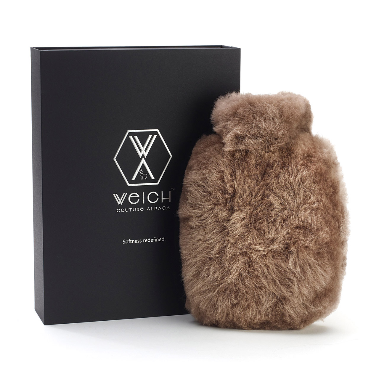 Hot Water Bottle Alpaca-Fur 1.8 l dark champagne