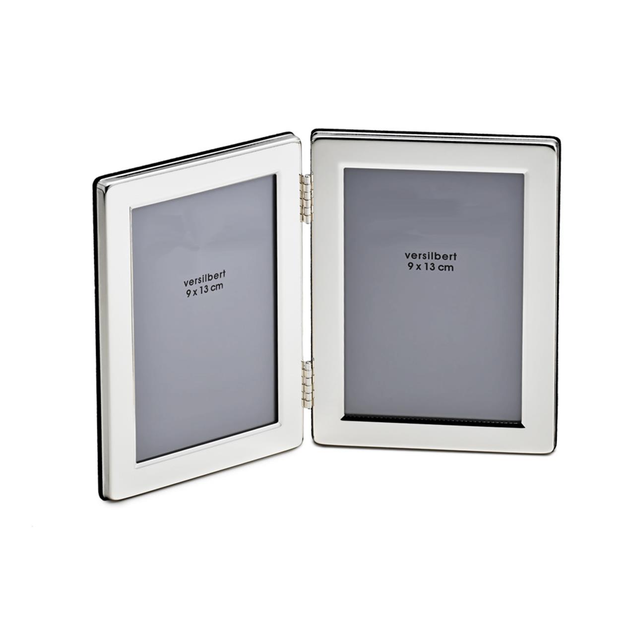 Double picture frame 9x13 cm silver-plated