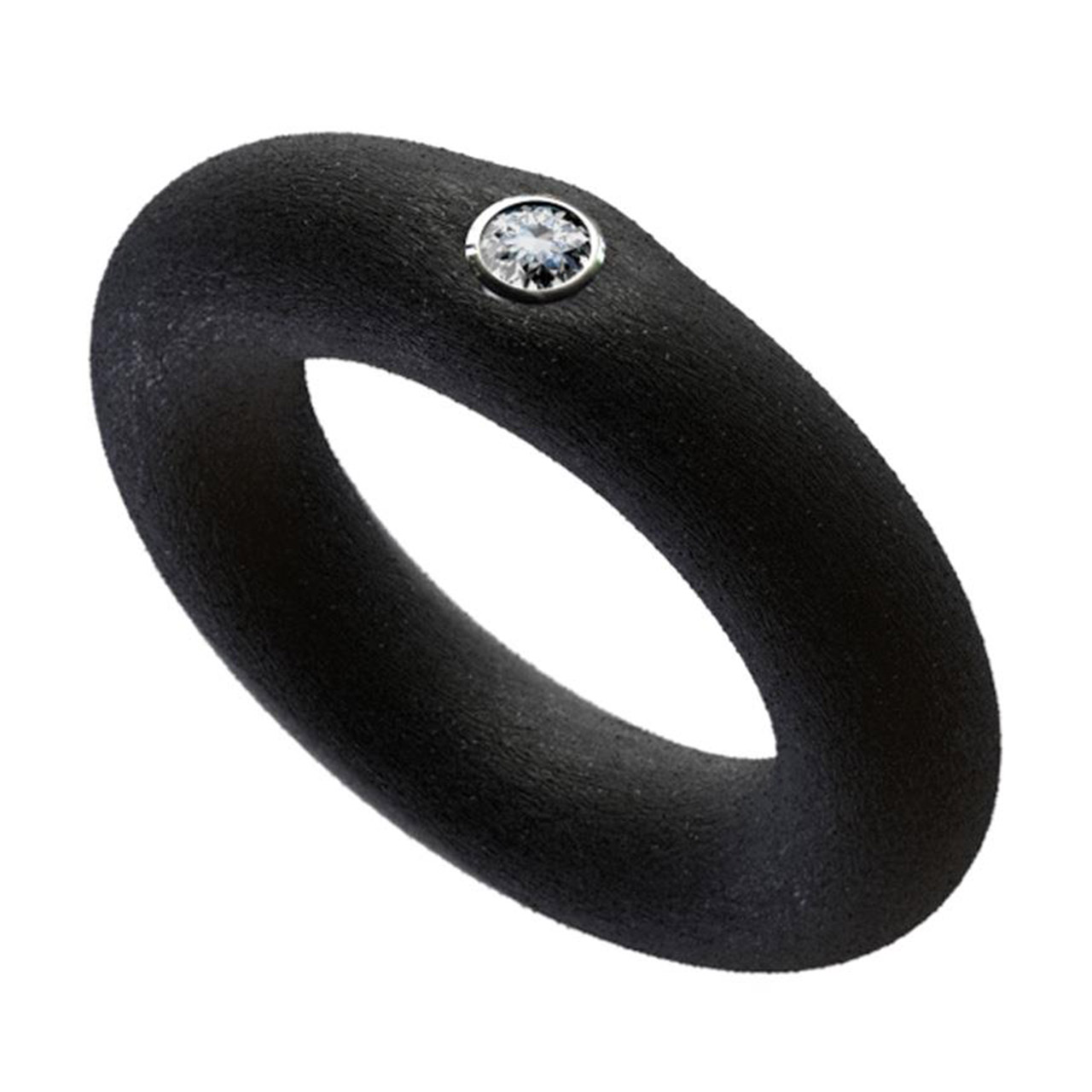 Ring rubber 1 diamond 0,10 ct W si white gold 750/-