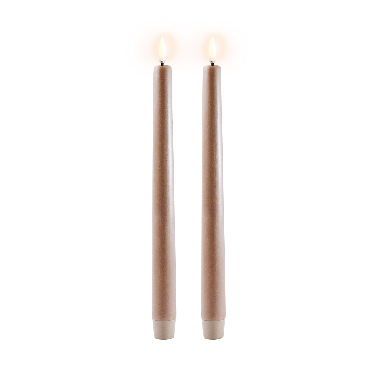 Taper candle LED  Set 2 pcs. 2,3x25 cm sandstone