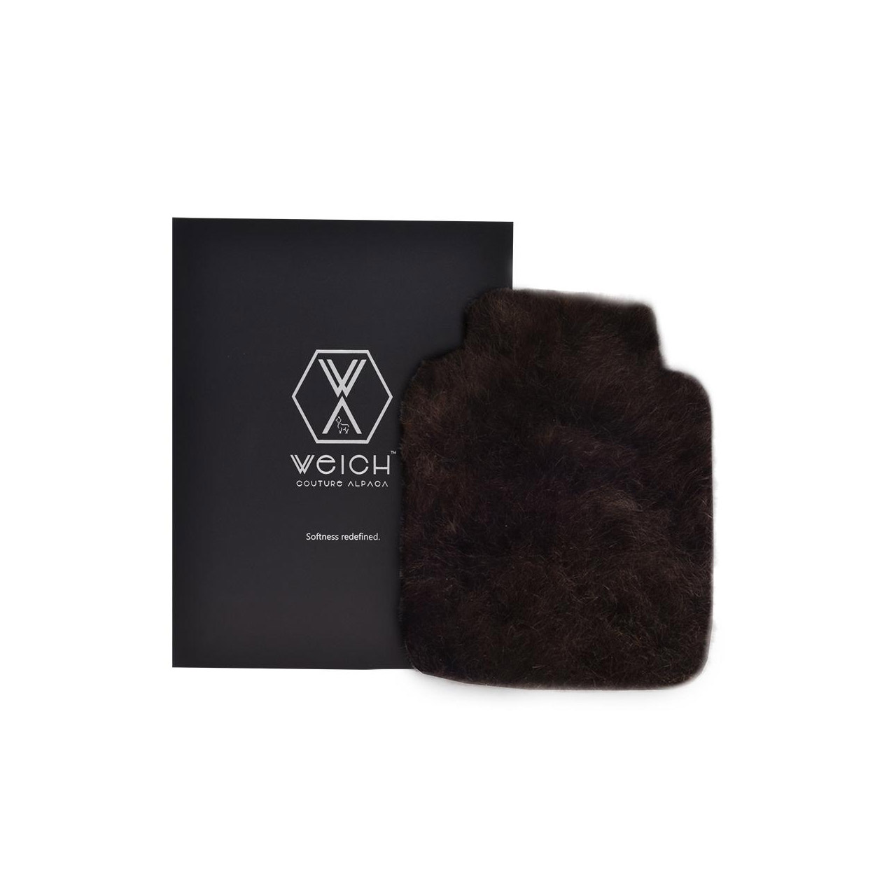 Hot Water Bottle Alpaca-Fur 0.6 l dark chocolate