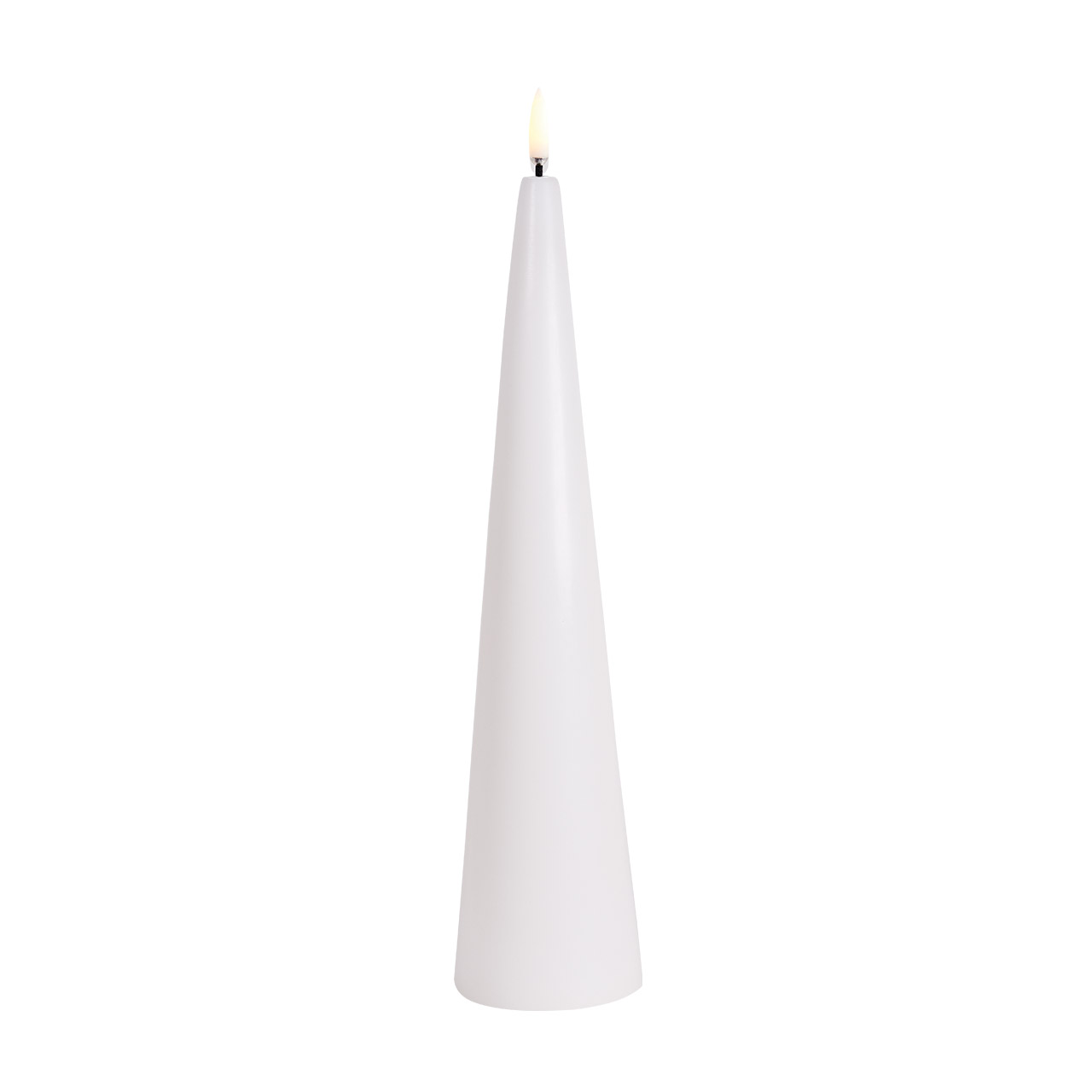 Candle conical LED 30x6,8 cm nordic white