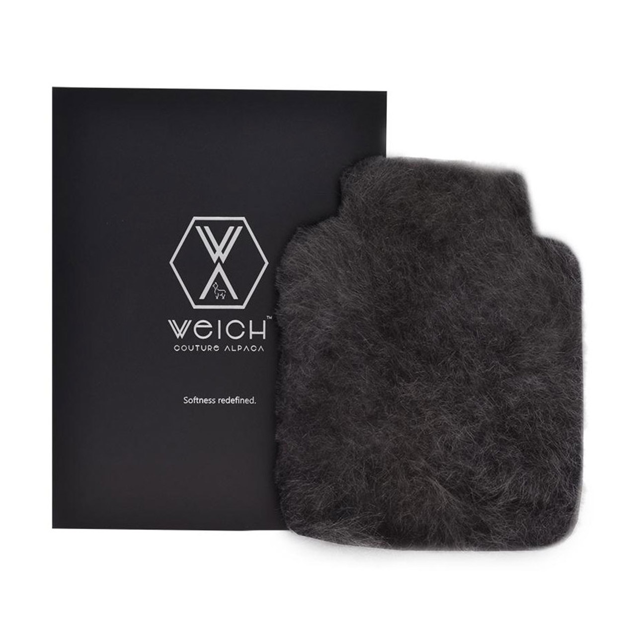 Hot Water Bottle Alpaca-Fur 0.6 l graphite gray