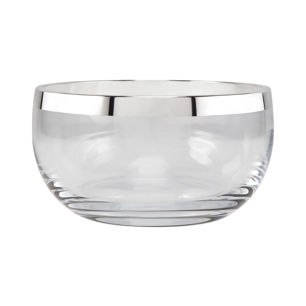 Bowl 13 cm crystal/ silver plated