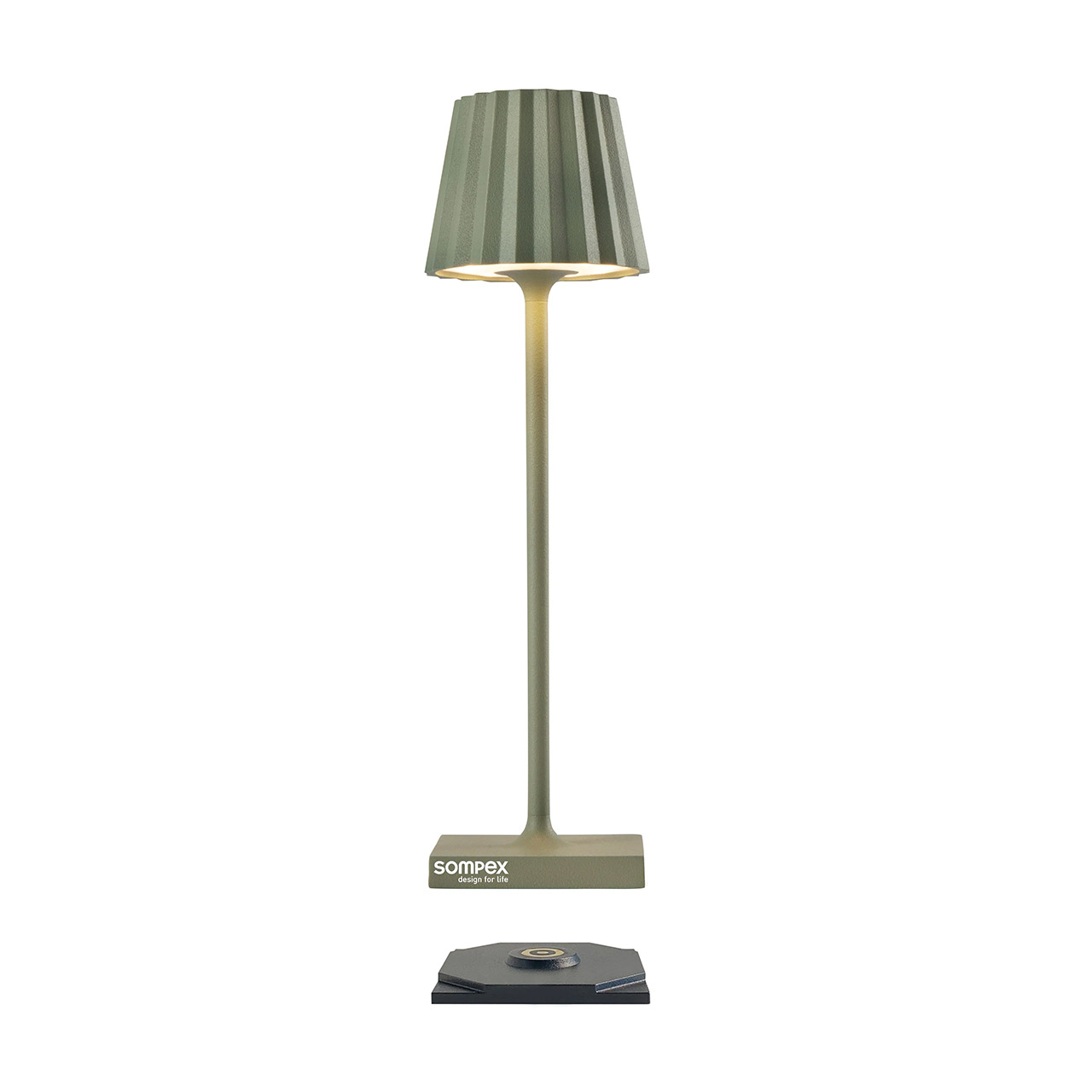 Tischlampe LED 21 cm dimmbar olivgrün