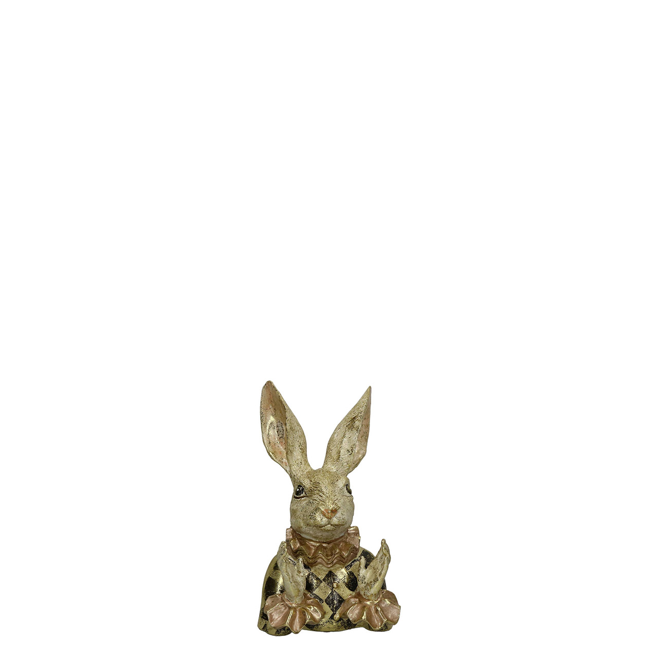 Rabbit Bust Henrilein 13.5x13x24 cm cream/gold/black