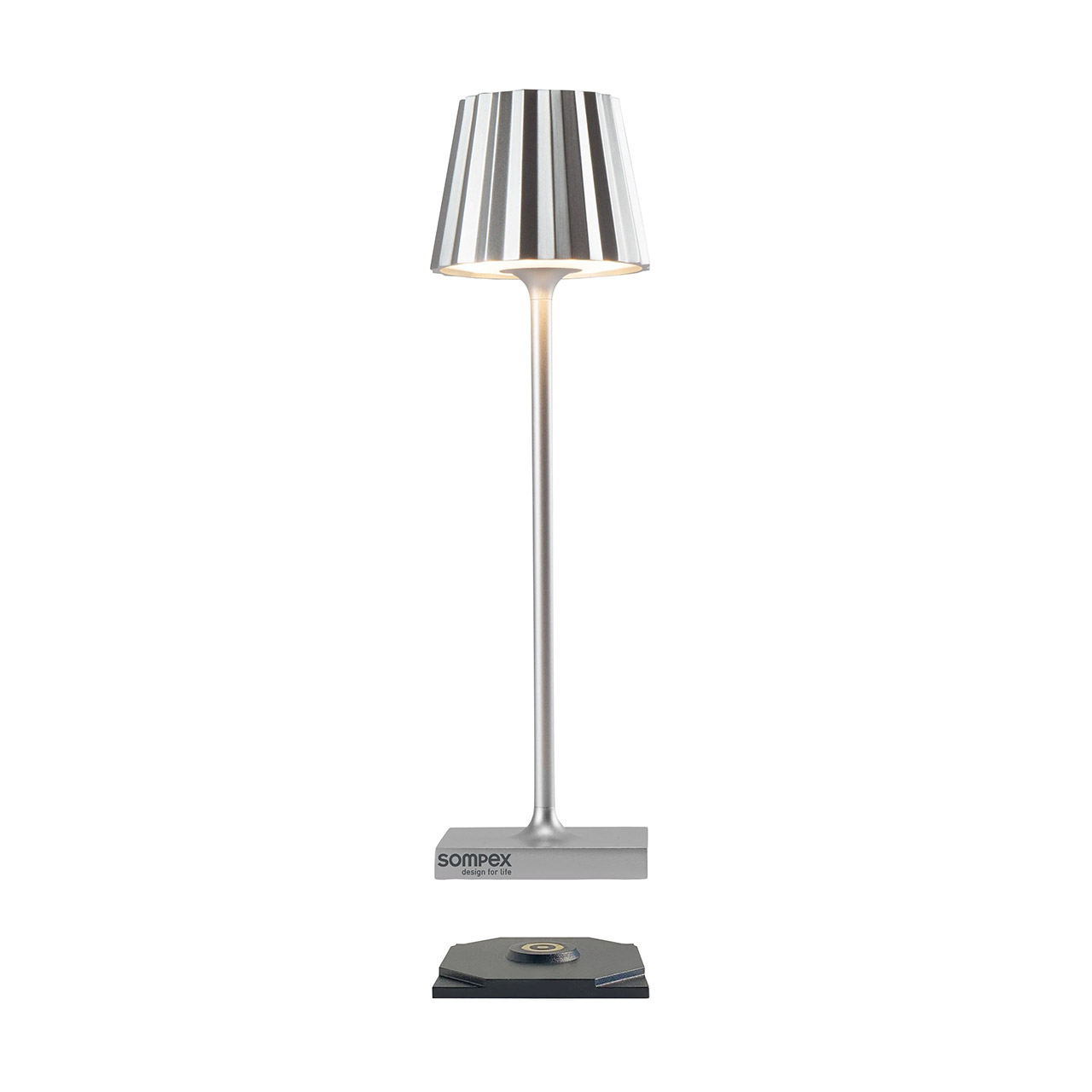 Table lamp LED 21 cm dimmable silver