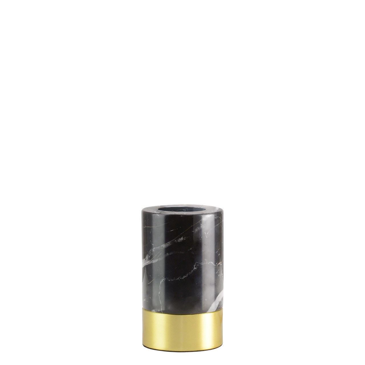 Sockel 11,5 cm gold Marmor schwarz