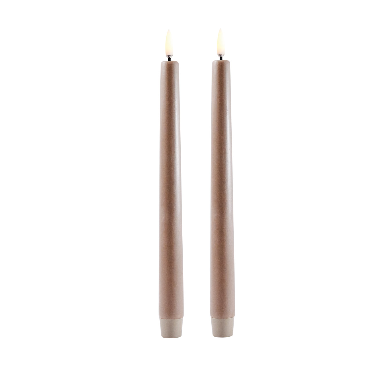 Taper candle LED  Set 2 pcs. 2,3x25 cm sandstone