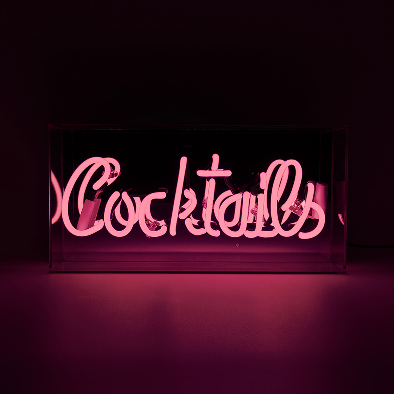 Acrylic Box Neon - Cocktails Pink