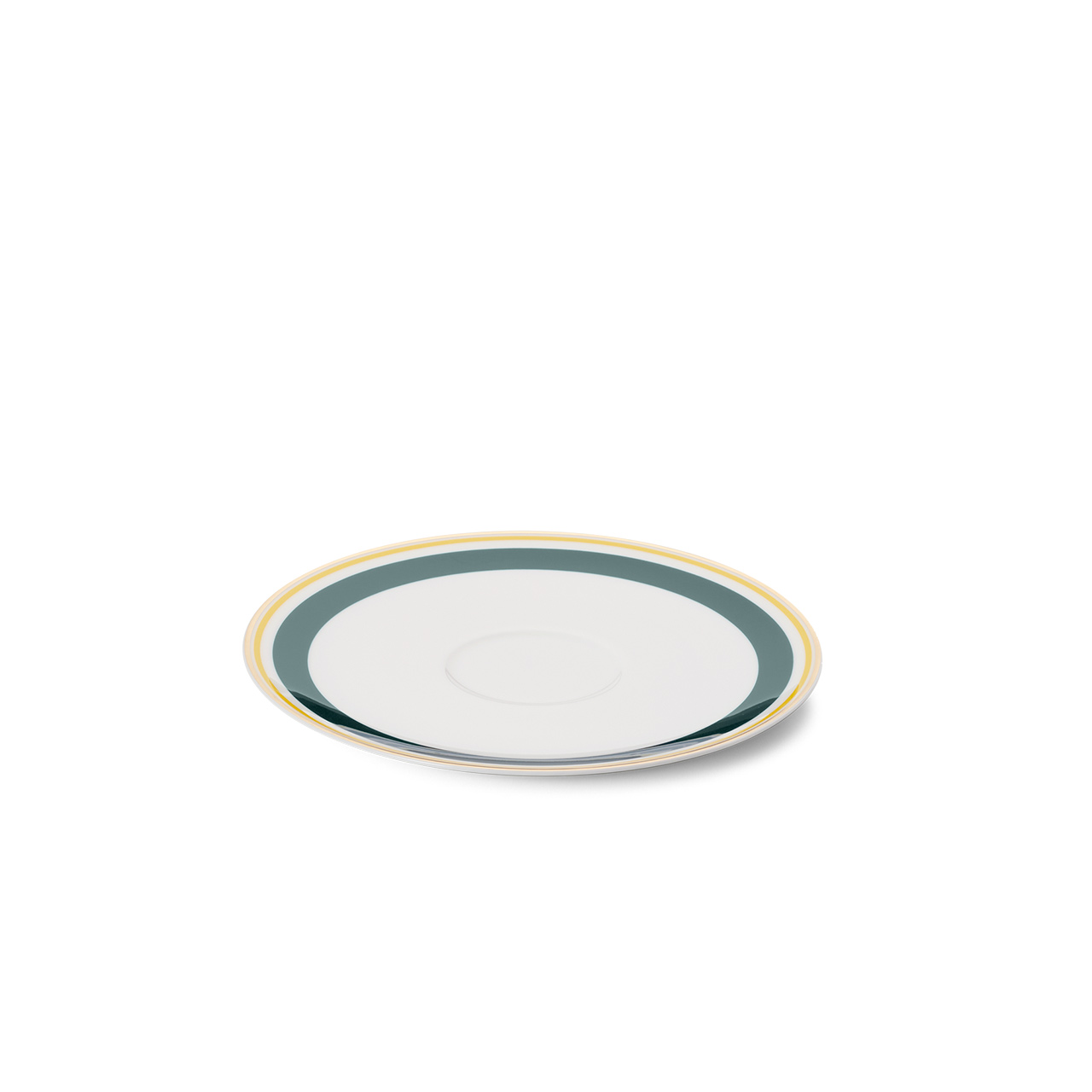 Coffee saucer only 16 cm dark green/yellow