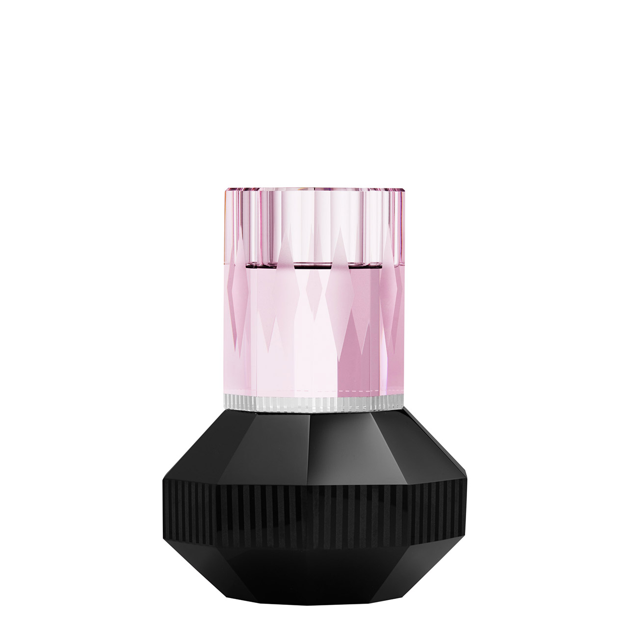 Tealight Holder 13 cm pink/black