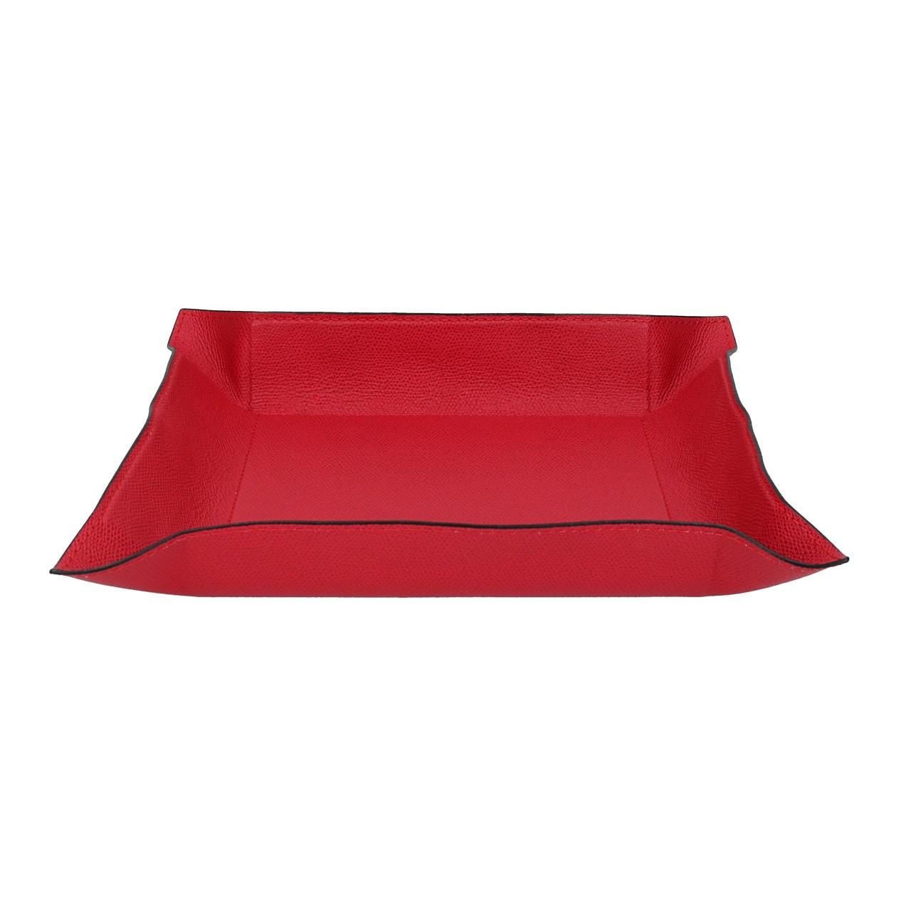 Square Valet Tray large, Golf red, Stitching red