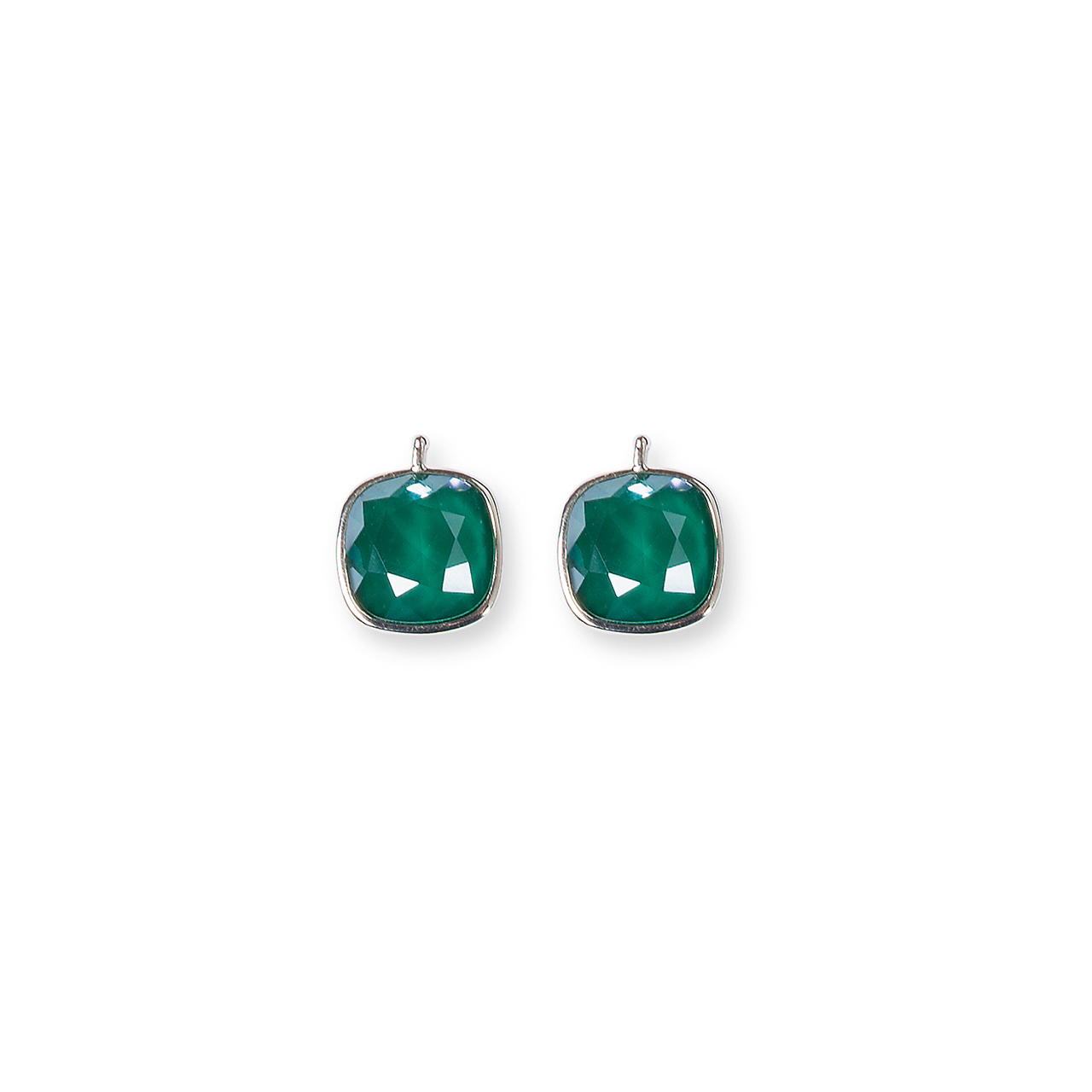 Pendant Pair 59 emerald sterling silver 925 silver