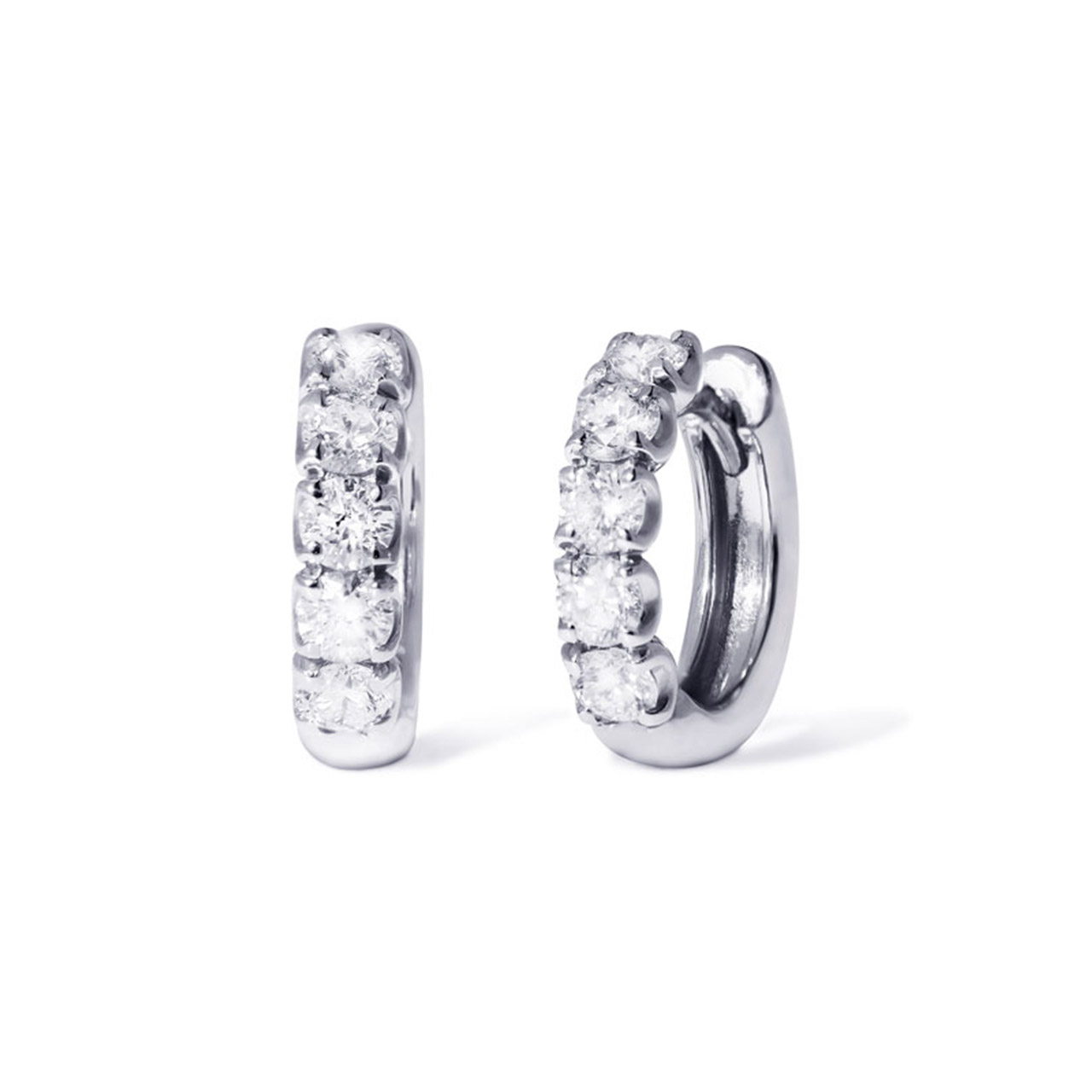 Hoop earrings white gold 750 diamonds 0.82 ct G VS