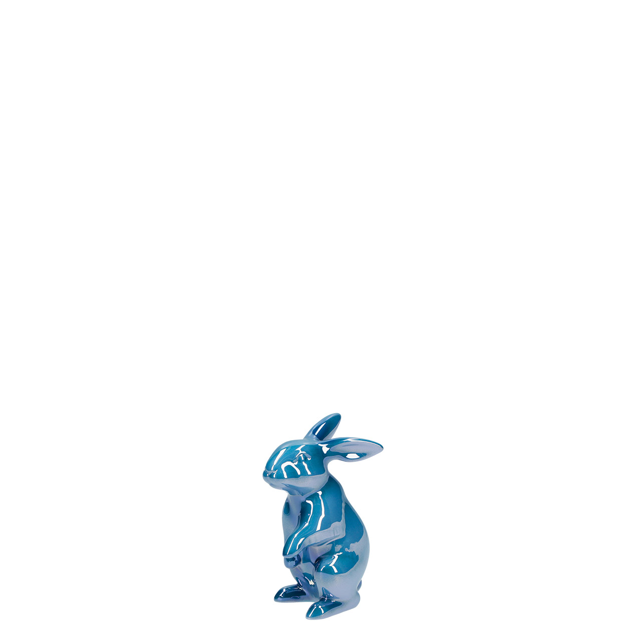 Hare standing 11 cm blue