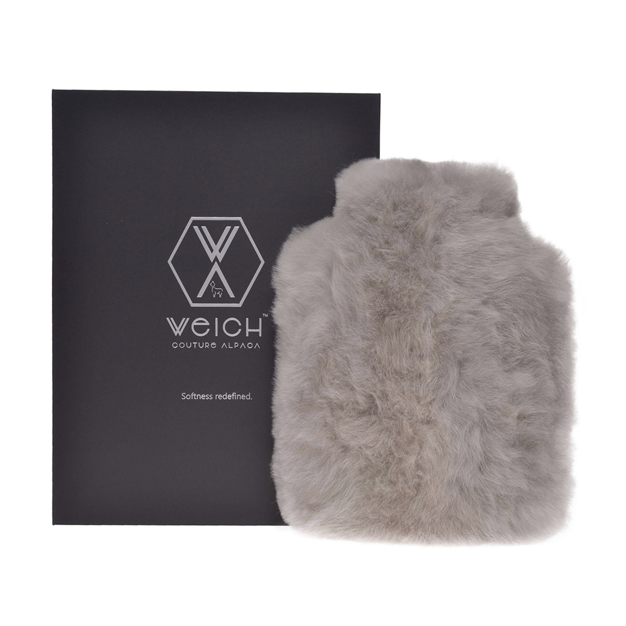 Hot Water Bottle Alpaca-Fur 1.8 l gray