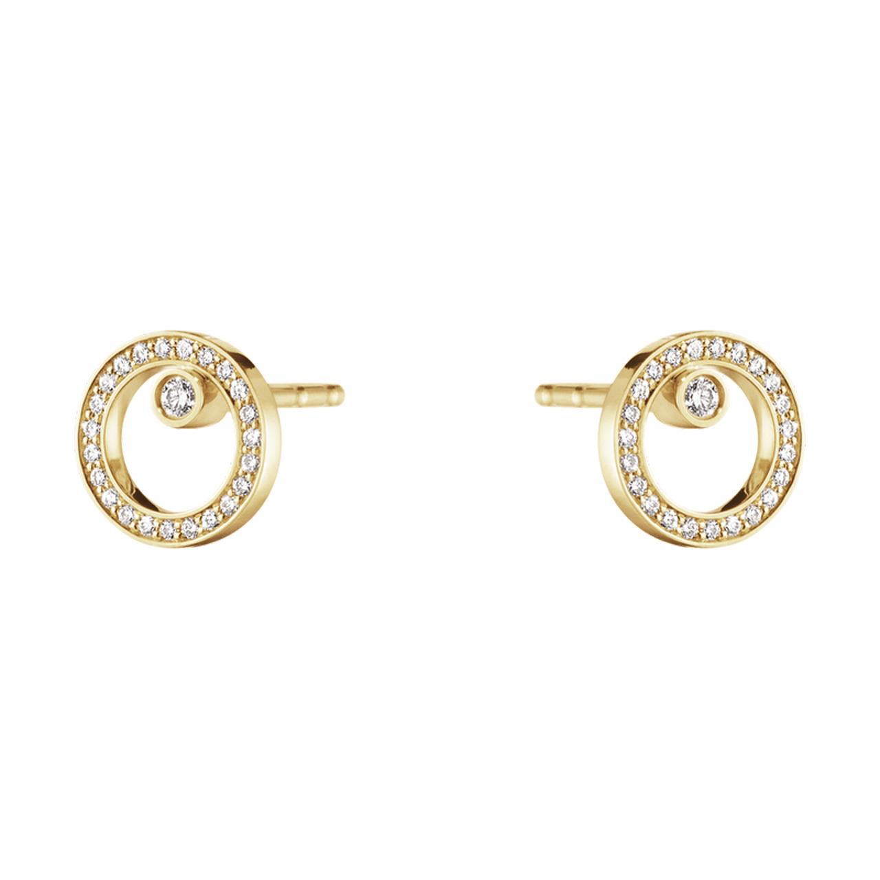 Earrings brilliant cut diamonds 0.13 ct. yellow gold 750