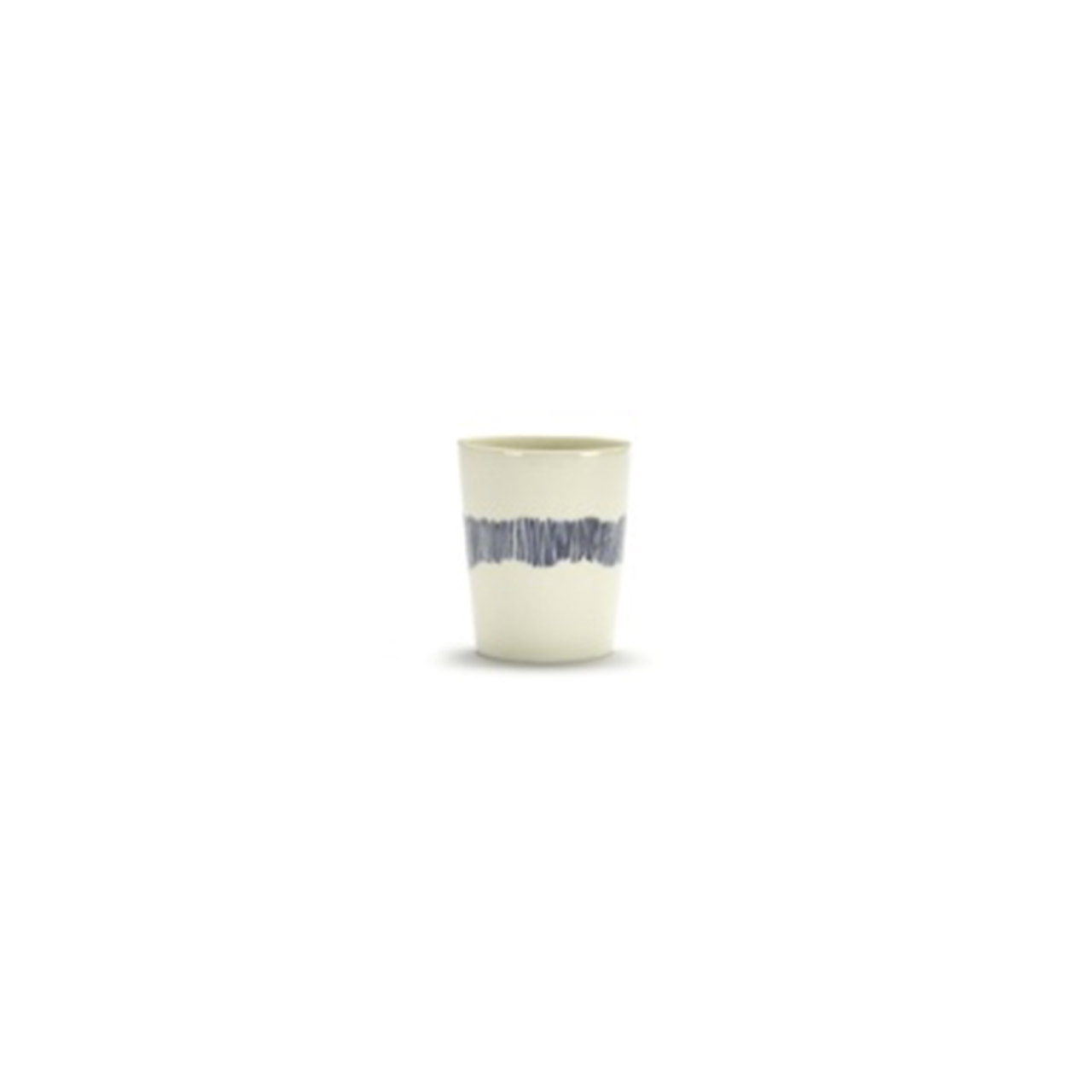 Tea Cup 0.33 l white & Swirl - Stripes blue