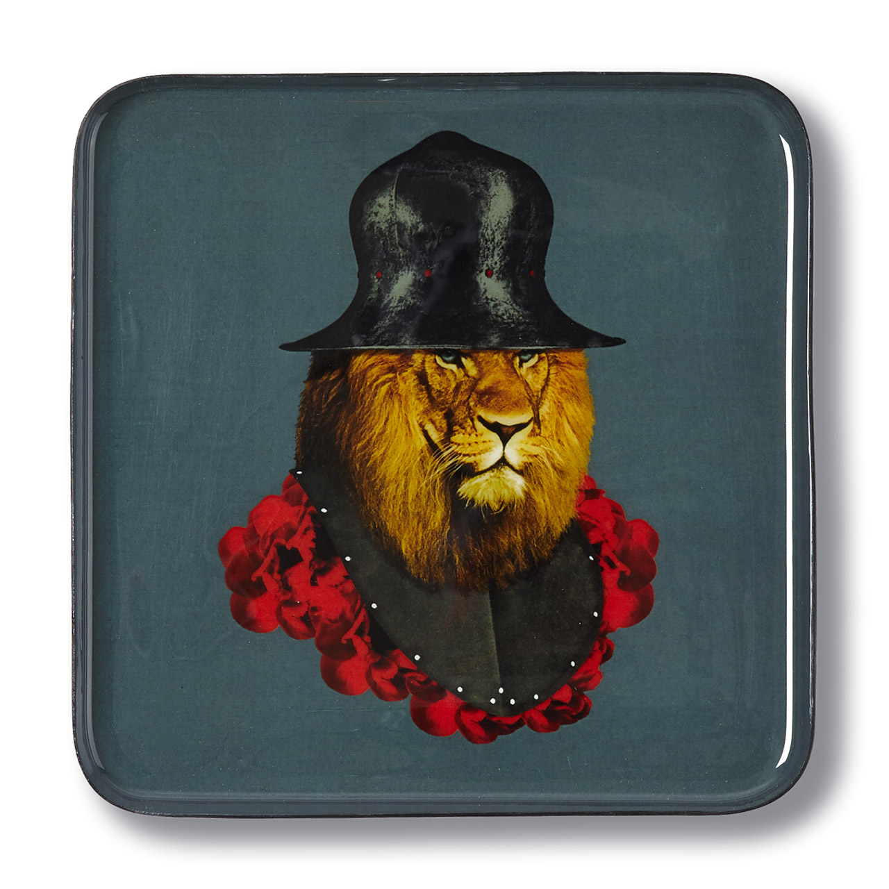 Tablett quadratisch 15x15 cm Lion Quichotte