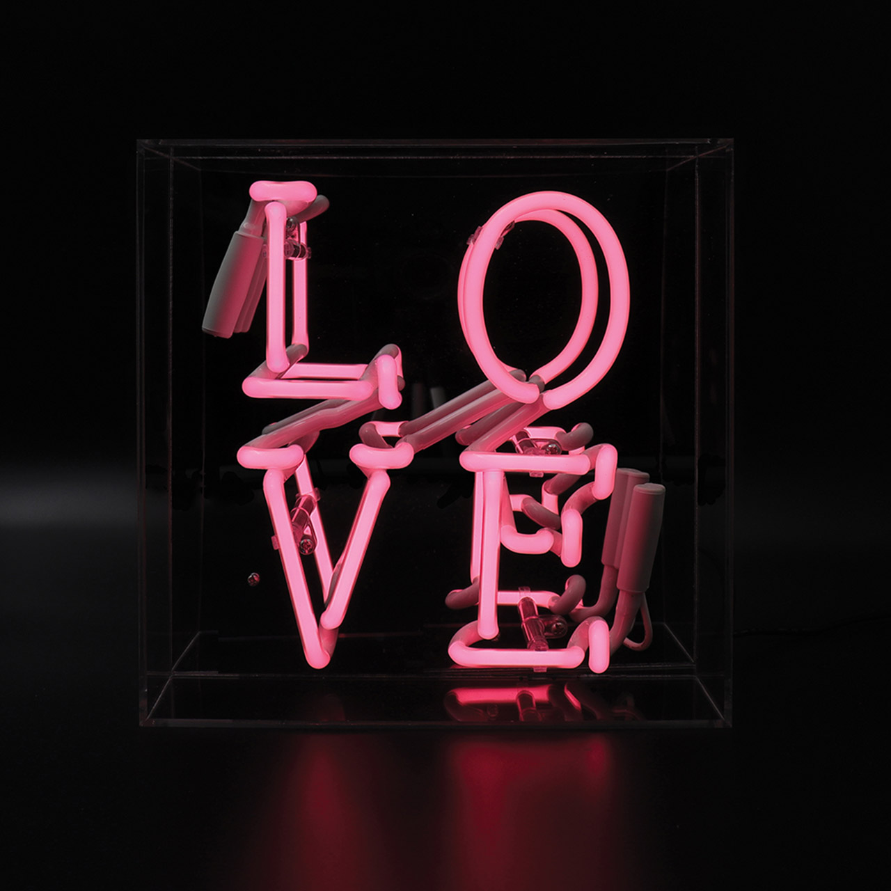 Acryl-Box Neon - Love rosa