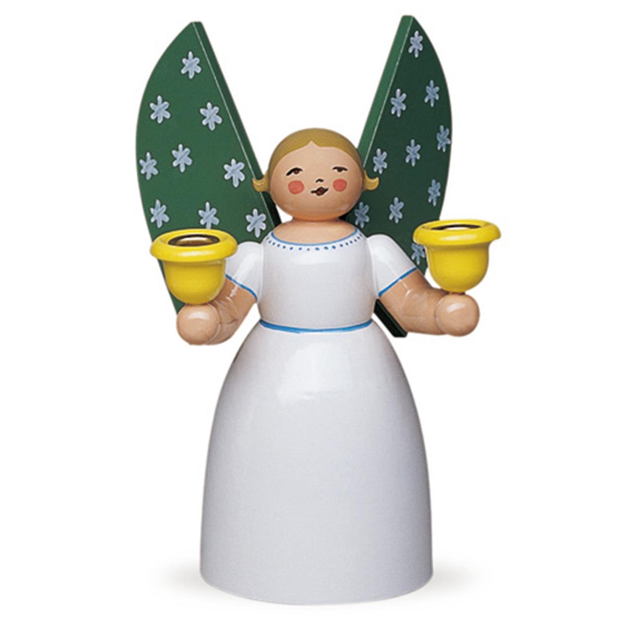 Angel Holding Candles, White, Size 4