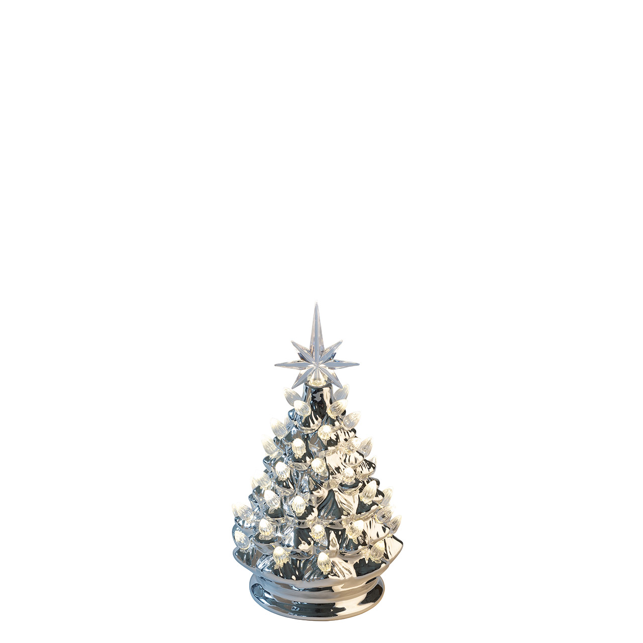 Christmas Tree with LED M silver