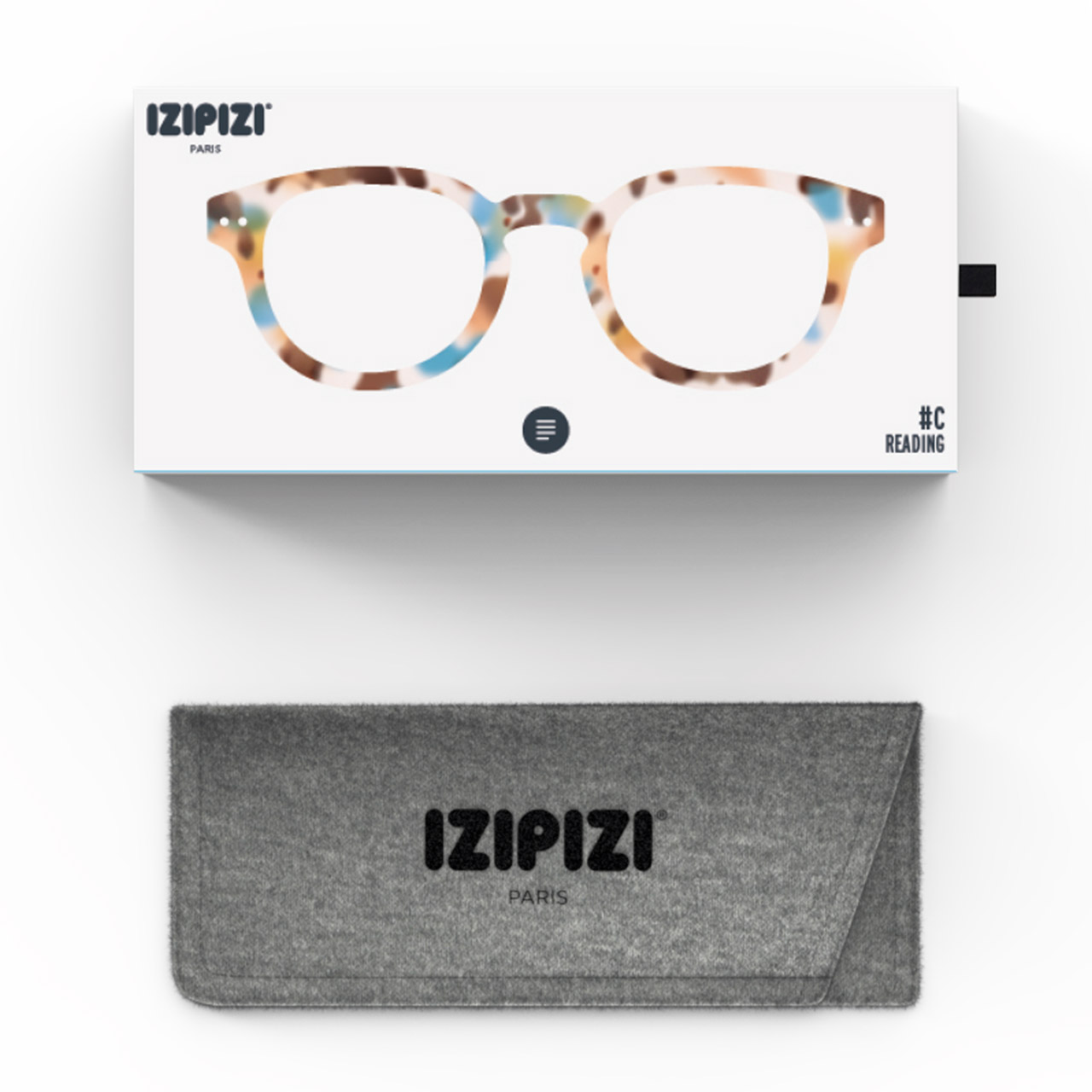 IZIPIZI '#C - Form', Lesebrille Blue Tortoise Soft+1.50