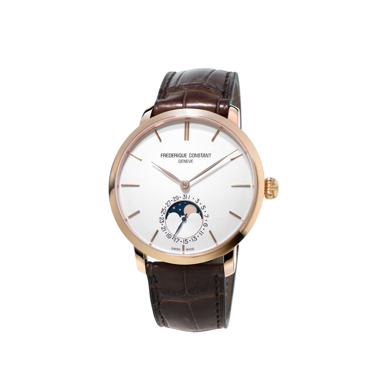 Watch Slimline Manufacture Moonphase Stainless Steel Gold-Plated Automatic