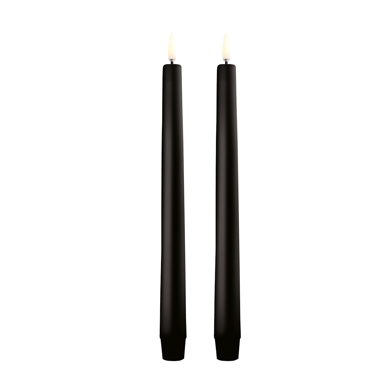 Taper candle LED 25 cm (2 pcs.) plain black