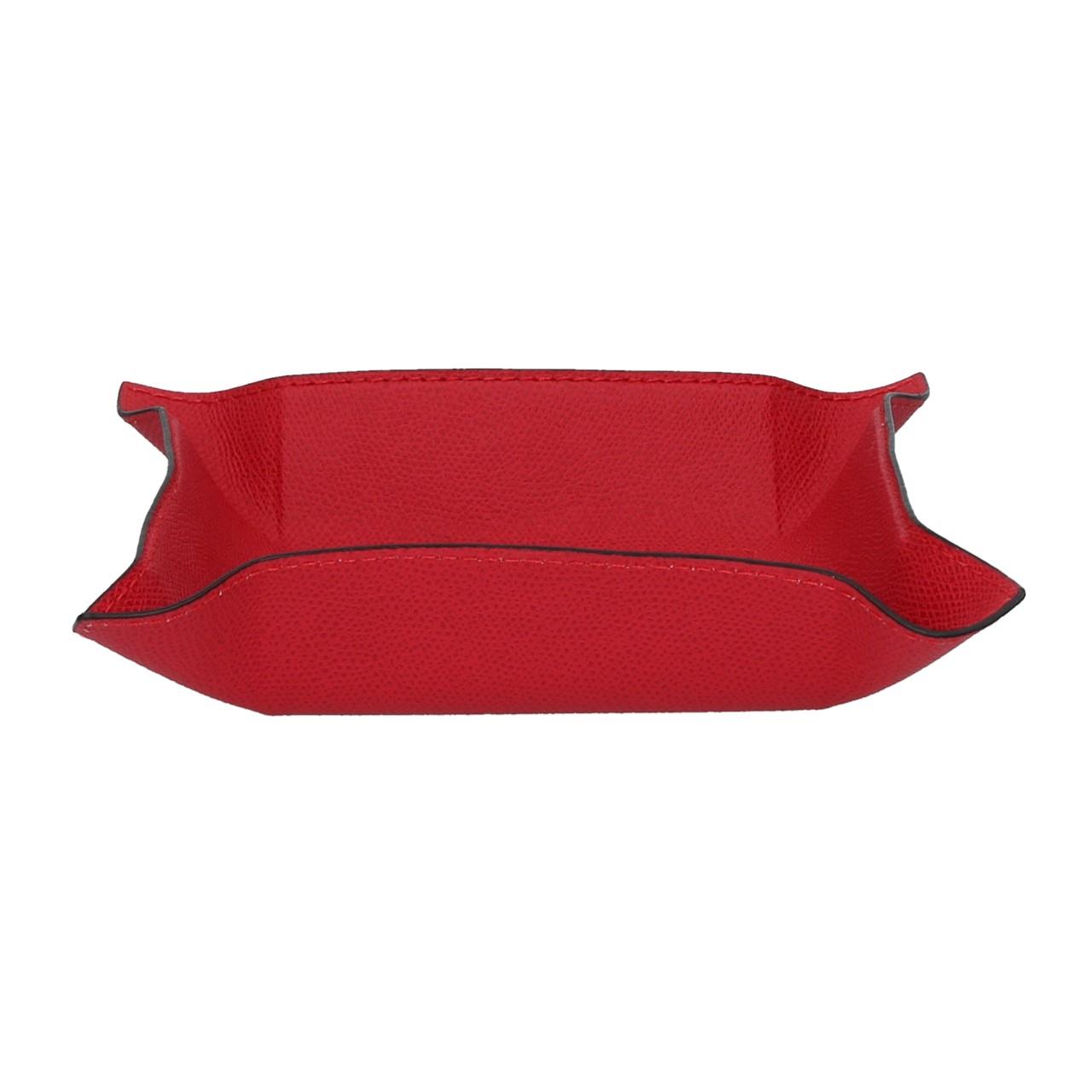 Square Valet Tray medium, Golf red, Stitching red