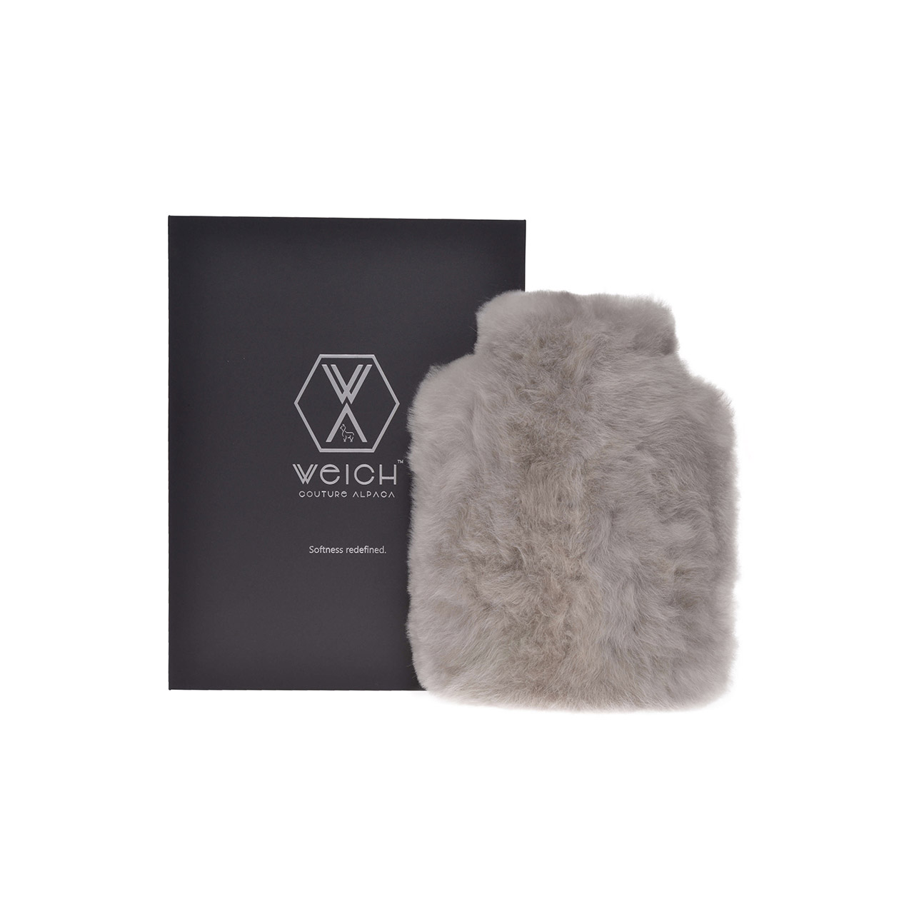 Hot Water Bottle Alpaca-Fur 0.6 l grey