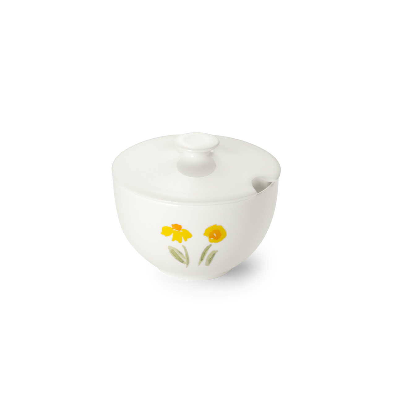 Sugar bowl with lid round 0.25 l yellow