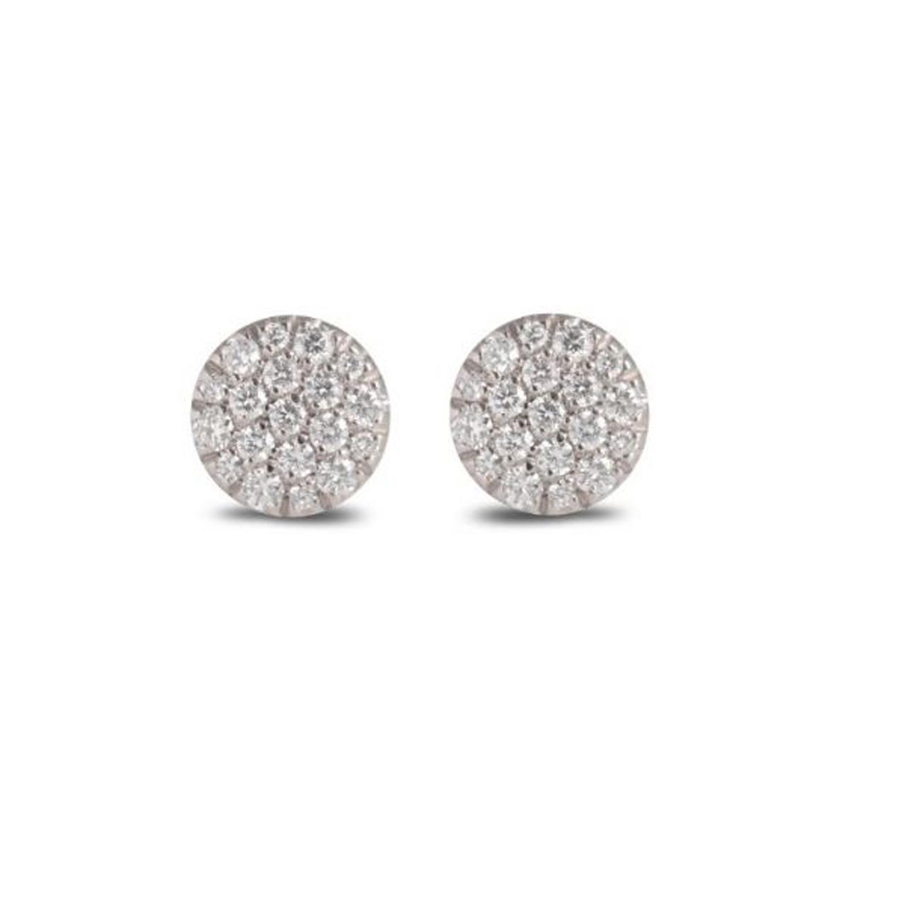 Stud earrings round white gold 750 diamonds 0,28 ct G VS