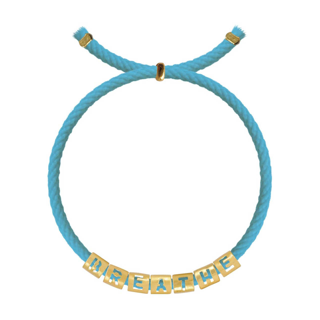 Letter bracelet BREATHE gold plated turquoise