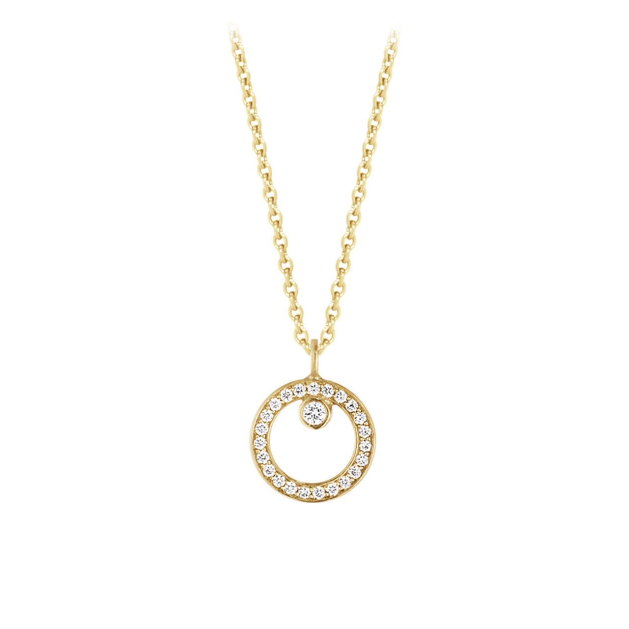 Necklace brilliant cut diamonds 0.06 ct. yellow gold 750