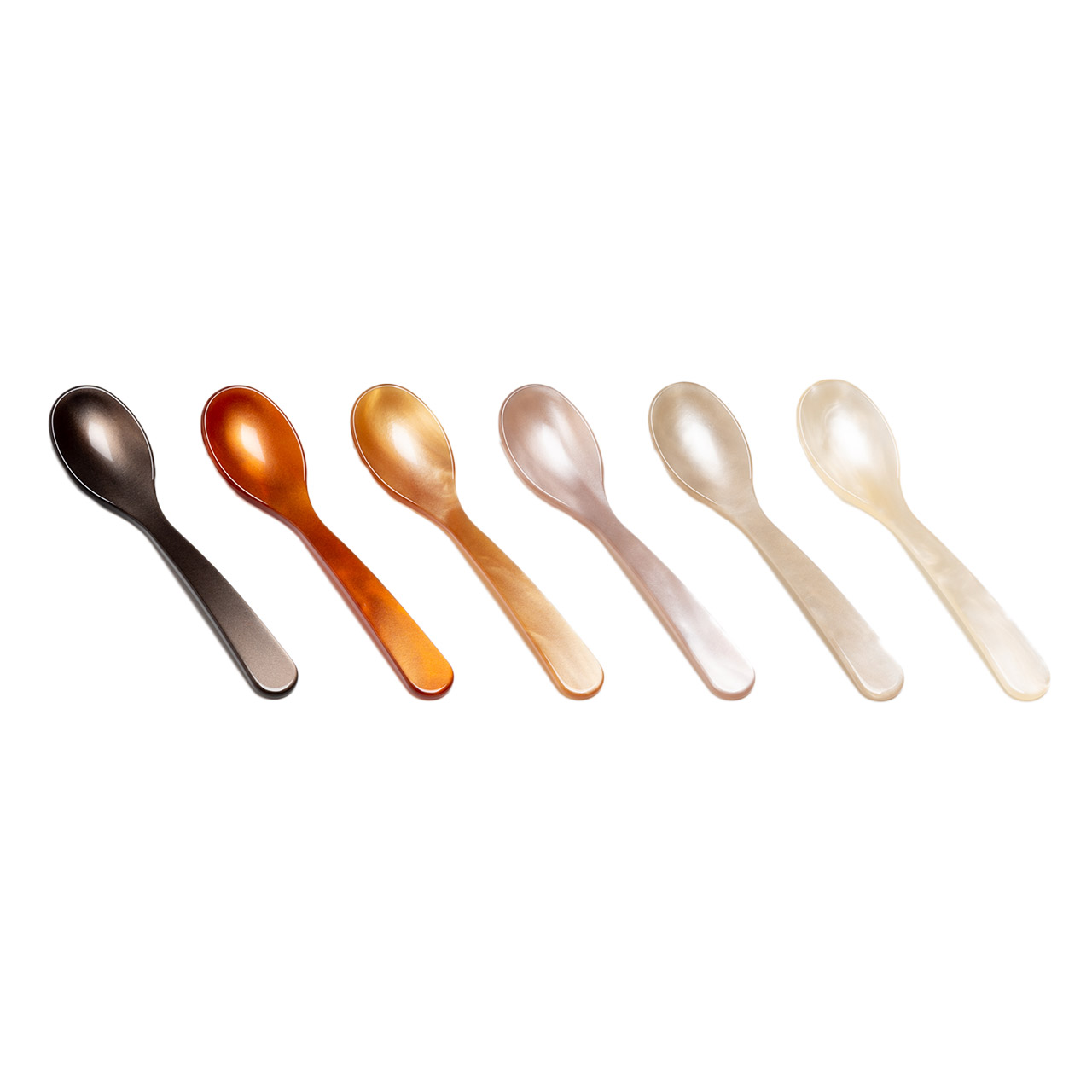 Egg Spoon 12.5 cm (6 pcs.) chocolate, cognac, gold, beige, lime, cream