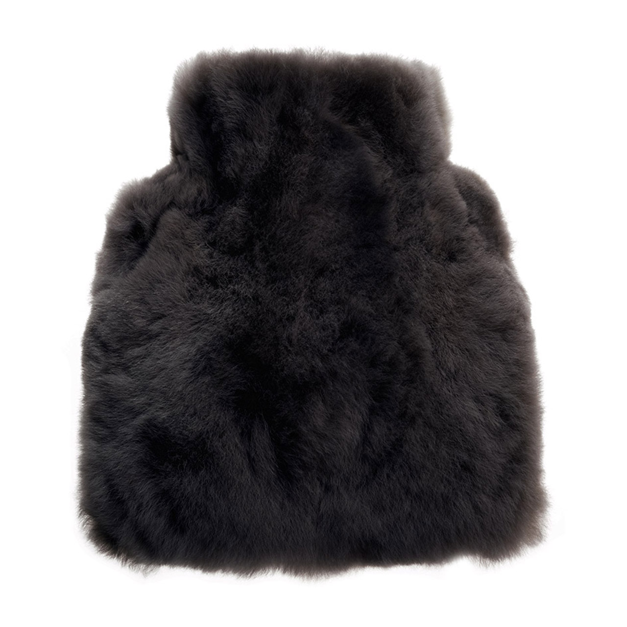 Hot Water Bottle Alpaca-Fur 0.6 l black