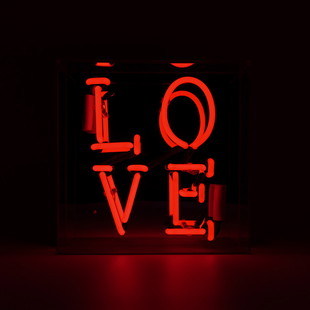 Acrylic Box Neon - Love red