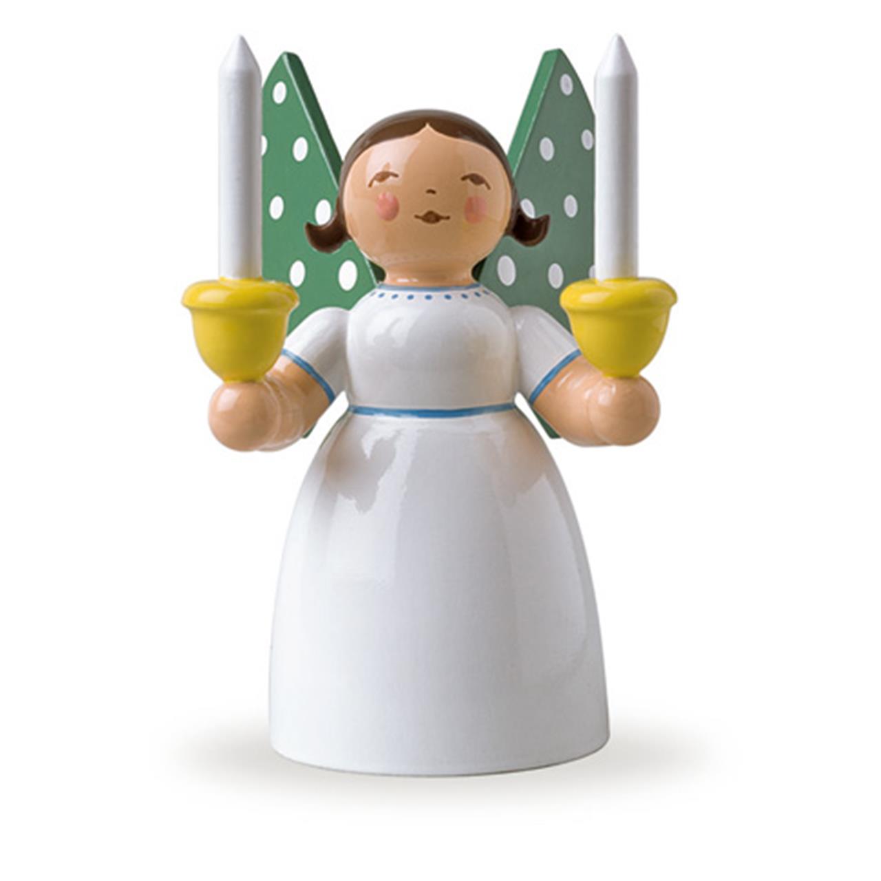 Angel Holding Candles, White, Size 2