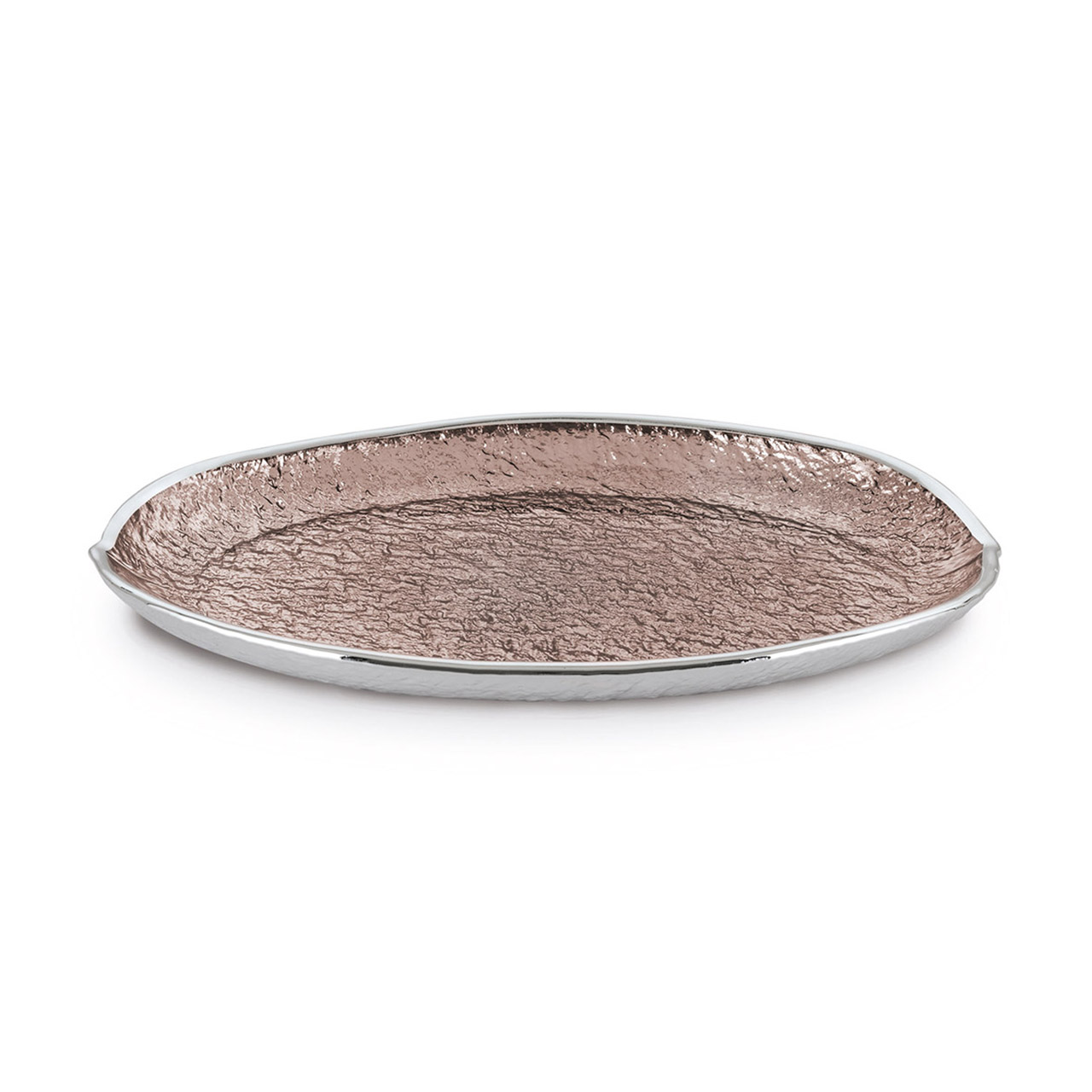 Platte oval 24x22 cm versilbert bronze